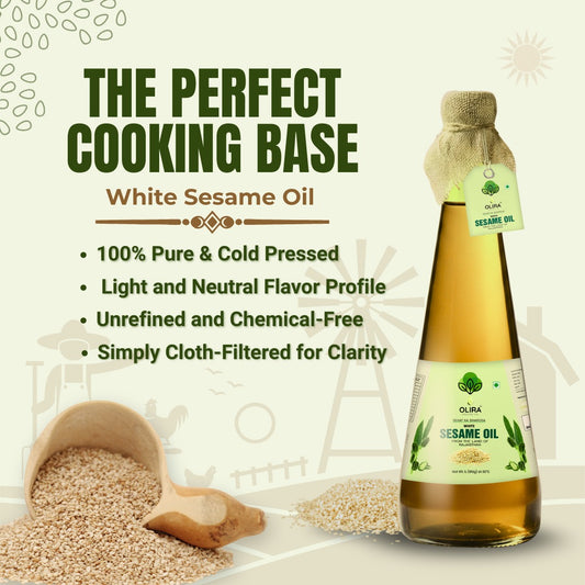White Sesame (Til) Oil | Cold-Pressed | Ideal for Cooking & Wellness